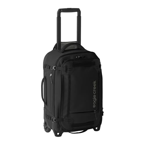 Eagle Creek Gear Warrior XE 2-Wheel Convertible Carry-On Luggage for Travel Essentials - Heavy Duty Wheels - Lockable Zippers - Interior Laptop Sleeve - Black - 21.75”