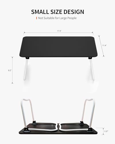 Image of FISYOD Foldable Lap Desk, Laptop Bed Desk, Portable Bed Table, Laptop Stand for Bed & Couch, Lightweight & Mini - Black