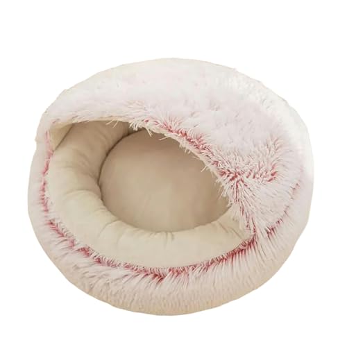  MdybF Cuccia Cane Interno Letto per Gatto da Pet Inverno Rotondo Gatto Cuscino Gatto House Calda Cesto Gatto Gatto Sacca per Gatto Nido di Gatto per Gatto per Cani Piccoli-rosa-65x65cm