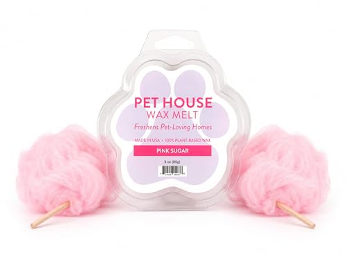 Image of One Fur All Pet House Spring and Summer Wax Melts for Pet Odor, Natural, Plant Based Soy Wax Melts, Long Lasting Fragrance for Fresh Smelling Homes, Pink Sugar