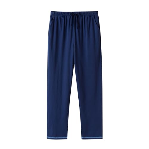 Keyocean Mens Pajama Set, Soft Cotton V-Neck Short-Sleeve T-Shirt & Pants Summer PJ Set for Sleeping4