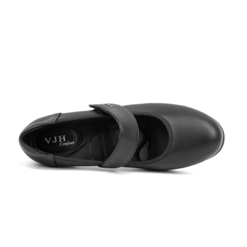 VJH confort Women's Mary Jane Pumps Low Block Chunky Heel Round Toe Dress Work Comfortable Shoes3