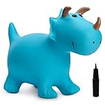 U&C Planet Animal Hopper for Kids,Dinosaur Hopper for Toddler, Dinosaur Space Hopper,Inflatable Bouncy Ride on Toys Gifts for 2 3 4 5 6 Years Old Hop Along Yard Indoor Outdoor