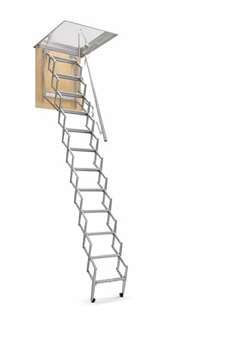 Service Solutions Scala Retrattile per Soppalco – [VARI MODELLI E MISURE] (PANTOGRAFO (11 GRADINI) ZINCATA – CM 70 X 90 H300)