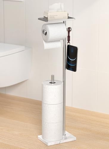Amazon.com: KES Natural Marble Free Standing Toilet Paper Holder Stand ...