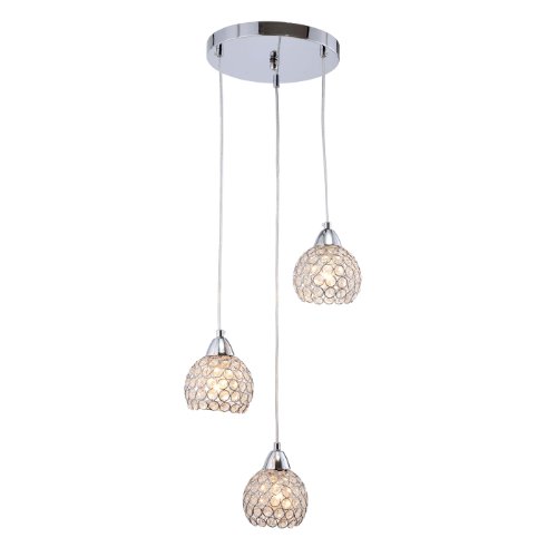 Plafonnier cristal 3 têtes : luminaire de plafond chic pour salle à manger et bar