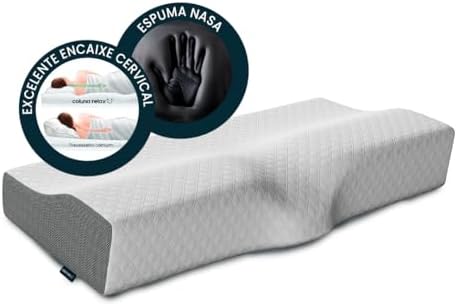 Travesseiro Cervical NASA - Coluna Relax - Suporte Ergonômico com...