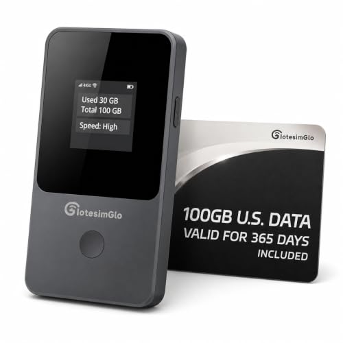 Image of T8 Portable WiFi Hotspot with 100GB USA Data, 365-Day Plan | 100GB USA Data Plan, 365-Day Validity, Portable WiFi Hotspot, 4G LTE Router for Remote Work, Travel & Backup Internet