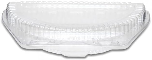 DFI LBN-9000 9" Clear Plastic, Half Pie Container with Shallow Locking Hinged Lid | 250 Count