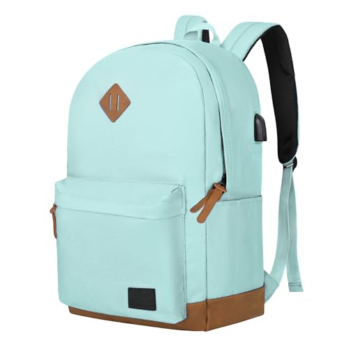 Goloni Backpack for Men Women Travel Laptop Backpack Water Resistant 17.3 Inch USB Charging Backpack Large Capacity Work Commute Bag Lake Green
