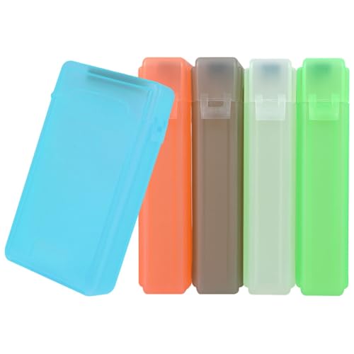 HIAKDOFT 5 Piezas Caja Rígida para Disco Duro de Colores Verde Azul Naranja y Gris Estuche Plástico Resistente para Almacenamiento y Protección Oficina y Hogar