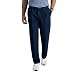 Haggar Men's Expandable Waist No Iron Dark Denim Pleat Front Pant, Navy,34x30