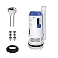Ulinlo Pouly 3-Inch Dual Flush Valve Repair Kit for Two-Piece Toilet, Includes 8" Height Flush Valve, 2.2" Threaded Button, Gasket, and Bolts – Top Push Button Dual Flush Valve Replacement and Repair