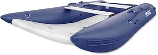 NOARD Schlauchboot | 300-430cm Länge | Blau/Grau | Aufblasbarer Boden für optimale Stabilität | Leicht & Einfach zu transportieren | Ideal für 2-7 Personen | Komplettset inkl. Zubehör