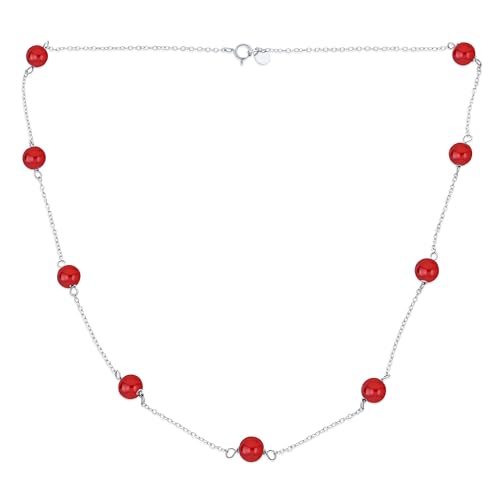 Collier en cornaline rouge et argent 925 Bling Jewelry pour femme 45cm