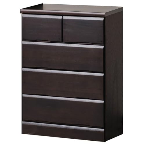 don チェスト 幅60cm 木製 届いてすぐ使える完成品『選べる16種』 3段 4段 5段 6段 完成品 多サイズ シティー ナチュラル ブラウン ホワイト オークナチュラル 大川家具 日本製 国産 サイズバリエーション豊富 組立不要 (ブラウン, 4段