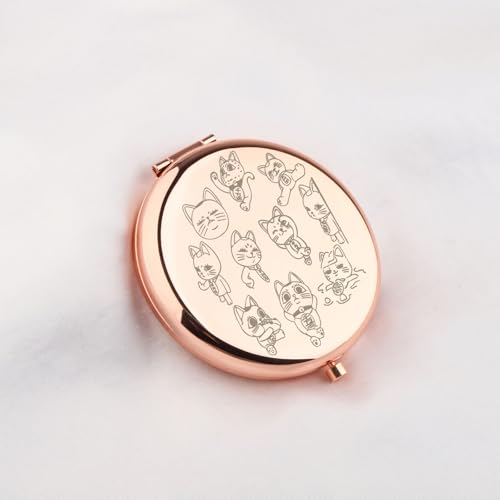 Espejo de Maquillaje Redondo con Diseño de Gato WUSUANED miniatura 5