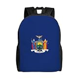 GUOLGP Mochila impermeable de gran capacidad con estampado de bandera de Nueva York para hombres y mujeres, elegante, trabajo, senderismo, al aire libre