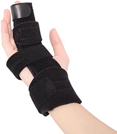 2-Finger Splint, Trigger Finger Splint, Reversible Broken Finger Support, Finger Brace for Arthritis, Metacarpal Fractures, Sprains, Dislocated Finger, Fits Left and Right, S/M