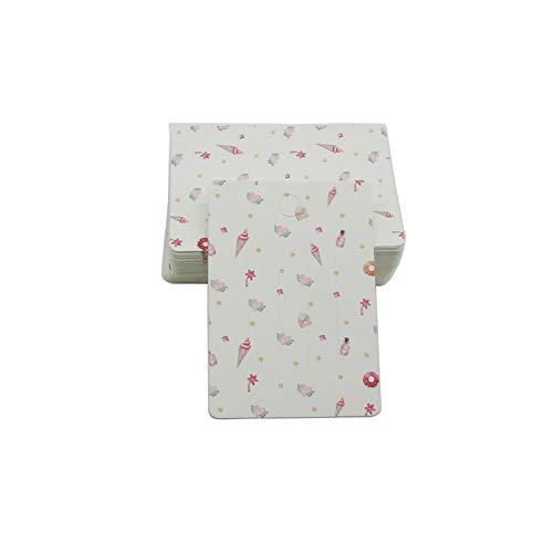 FAIWAWU 100 Pcs Rectangle Paper Carboard Hair Clip Card Hair-Bow Display Cards for Clips Accessories