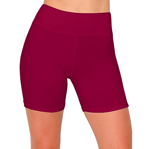 Short de cyclisme extensible avec contrôle du ventre pour le yoga bordeaux - 3