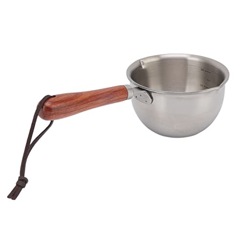 Mini Casseruola, Mini Salsiera Pentolino in Acciaio Inossidabile con Beccuccio Doppio per Ristorante Cucina Domestica, Lavabile in Lavastoviglie(200 ml)