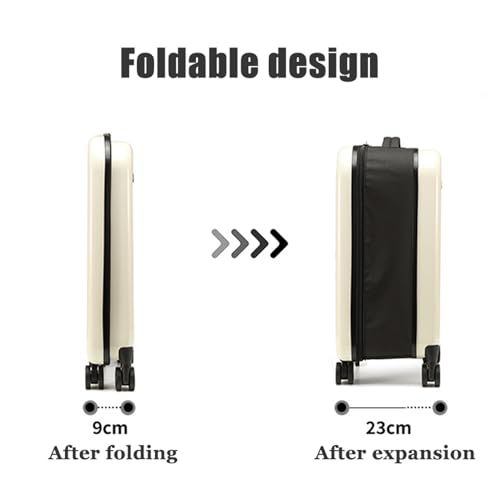 Fully Collapsible Suitcase Carry On Trolley Luggage Hard Shell Travel Suitcase Lightweight with TSA Approved Lock, Scratch, Water & Impact Resistant(Gray,20 inch)3