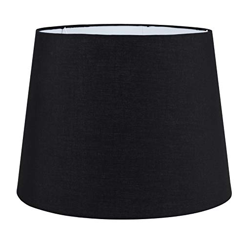 MiniSun | Extra Large Modern Tapered Light Shade in a Black Fabric Finish | Floor Lamps & Torchieres, Home Décor & Improvement Essential | 455mm Shade Width