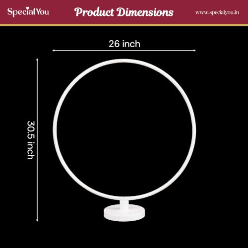 Image of SpecialYou White Round Backdrop Stand for Decor, Ganpati Decoration Stand for Home, Decoration Stand for Backdrop for Pooja Room Decor Items, Ganapati Decoration Items for Home