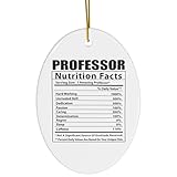 Funny Professor Nutritional Facts Gifts 2025 Christmas Tree Ornaments Oval Ceramic