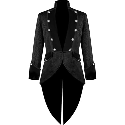 Veste de smoking vintage médiévale homme avec queue-de-morue jacquard