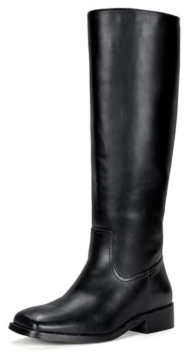 Image of Vepose Women's 9509 Knee High Boots, Low Heel Square Toe Riding Boots, Tall Boots with Side Zipper