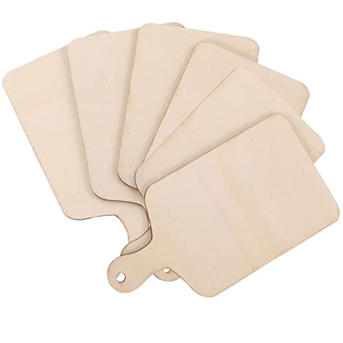 Hemoton 6pcs DIY Mini Wooden Graffiti Toys Interactive Cutting Boards for Boy Girl Unfinished Craft Boards for Fun Household Accessories