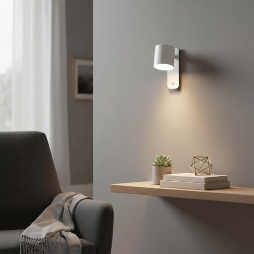 Aplique de pared ajustable y giratorio de hierro mate con interruptor 8