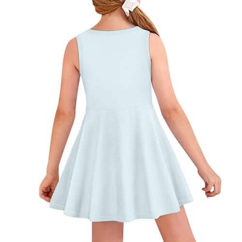 Girls Summer Dress Sleeveless Swing Skater Dresses Casual Funny Print Cute Outfits Party3