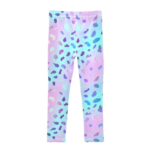Holographic Leopard Print on Gradient Kids Baby Girls Cotton Leggings Fashion High Waisted Yoga Pants Sports2
