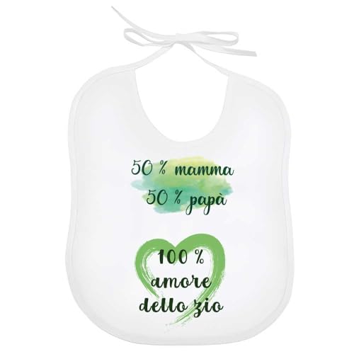 La Ruotante Bavaglino in 100% cotone miglior zio amore cocco leggere bavetta regalo nascita (1)