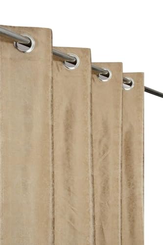 Image of Check Designer Curtains | Parde for Window| Drawing Room Living Room Curtain Panel 4X5 Feet Long Curtain Set of 3 Pcs, Coffee