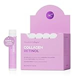 Swedish Collagen Retinol 12,500mg Liquid Marine Collagen Hydrolysed Peptide (Type 1 & 3) Liquid Supplement - 30 x 25 ml Shots | Hyaluronic Acid, Vitamin C & Biotin | Hair, Skin, Nail & Joint Support