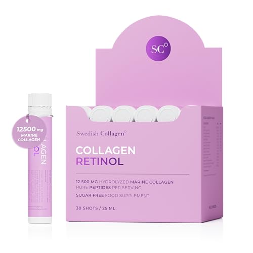 Image of Swedish Collagen Retinol 12,500 mg Liquid Marine Collagen Shots, 30 x 25 ml