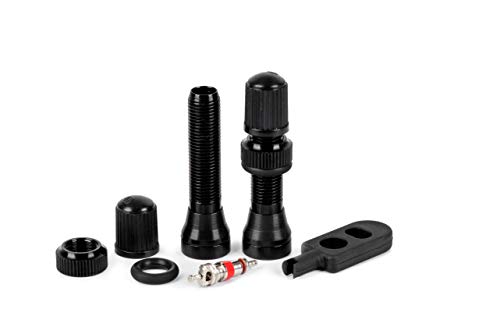 I72 Bike Tubeless Schrader Valve Stem Alloy 40Mm - Pair (Black) #TOP27