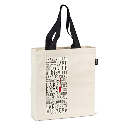 Abbott Collection 1356-MUSKOKA-TOTE Muskoka Names Sac fourre-tout Blanc/noir 50,8 x 71,1 cm Cover