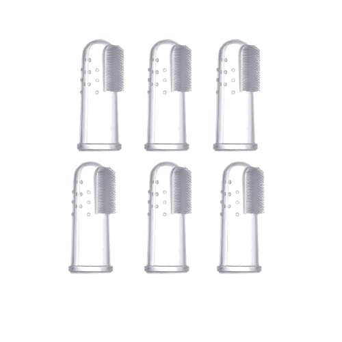 Brosse à Dents Doigt Pour Bébé - 4/6 PCS Silicone Soins Dentaires Enfants - Brossage Massage Oral Avec Rangement (6)