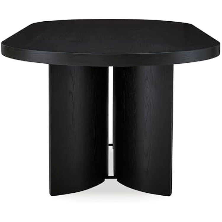 Signature Design by Ashley Rowanbeck Minimalist Dining Table for 8 People, Black