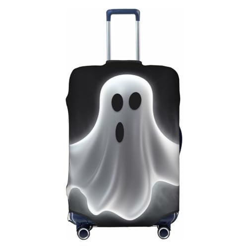 Black And Halloween Ghost Travel Luggage Cover Suitcase Protector Washable Elastic Suitcase Cover Anti-Scratch Luggage Protector Travel Suitcase Baggage Cover Fits 18-32 Inch Suitcase Medium