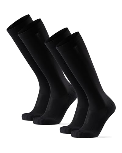 DANISH ENDURANCE 2 Paar Kompressionsstrümpfe, Sport Kompressionssocken, 21-26 mmHg, Unisex, für Herren & Damen, Schwarz, 39-42