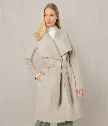 Image of Cole Haan Women's Belted Wool Blend Wrap Coat