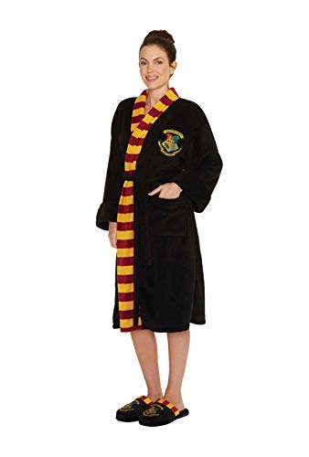 Preisvergleich Produktbild Harry Potter Bademantel Hogwarts School Crest Nue offiziell Damen Schwarz Fleece