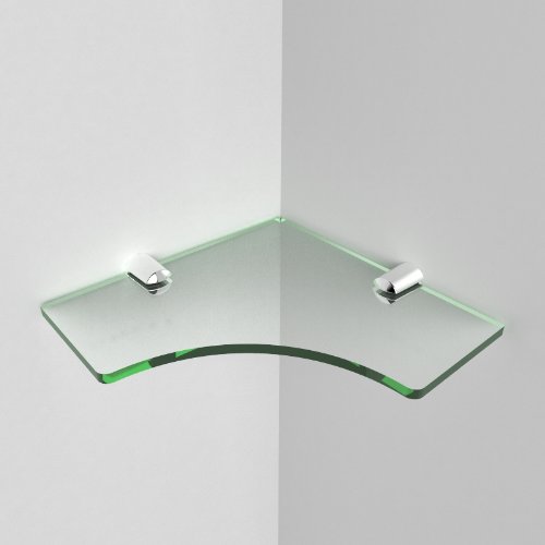 Small Acrylic Corner Safety Shelf - 150mm - approx 6", Free Trolley Token Material Sample Included per Shipment - Glass Effect