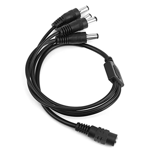 Exgoofit 3-Pack Dc 1 Female To 4 Male Way Output Power Splitter Cable Y Adapter For Cctv Security Cameras And Led Strip Lights #TOP3